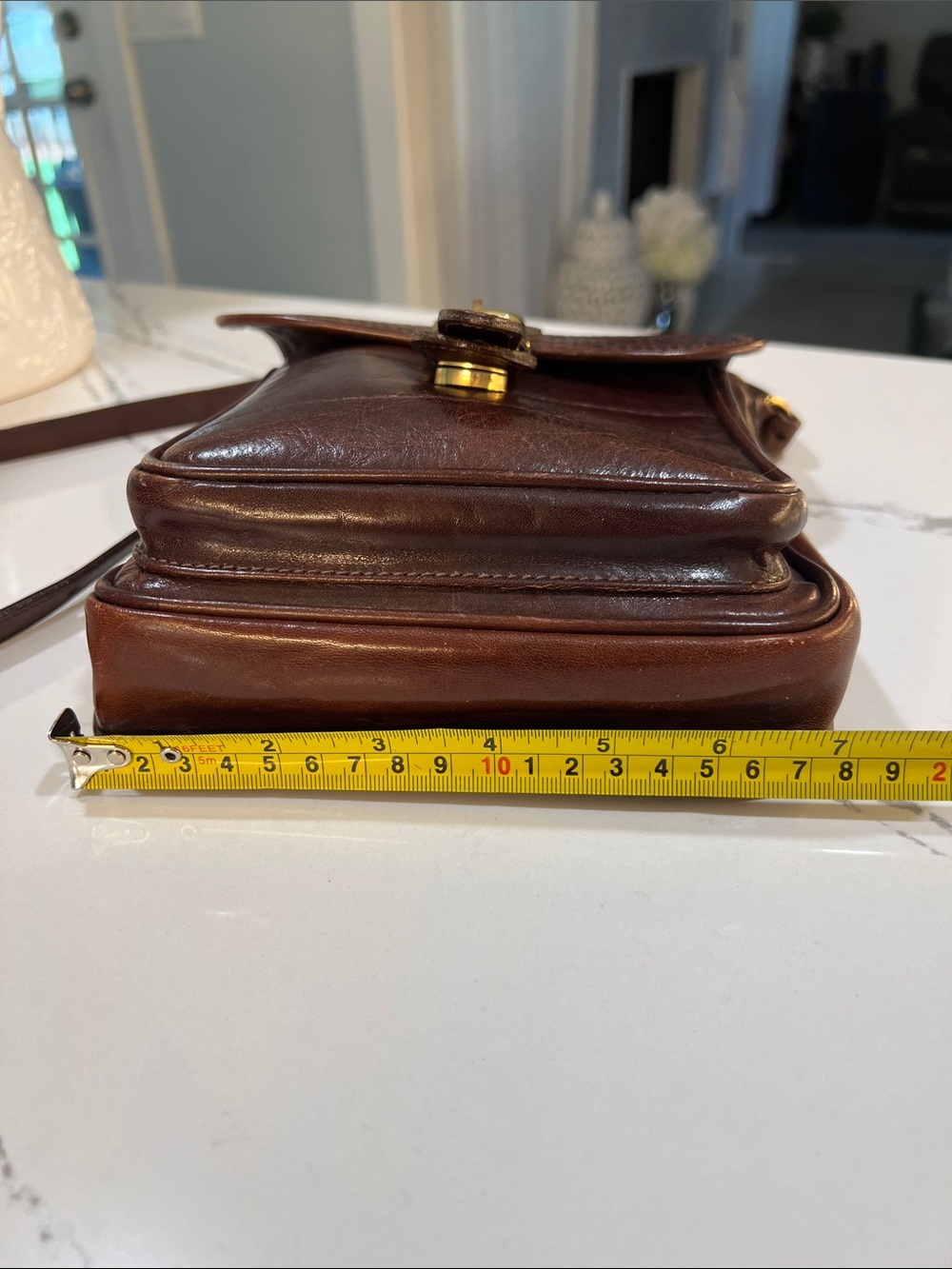 Brahmin Brown Woven Leather Messenger Crossbody Bag - Picture 5 of 13